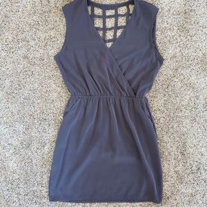 Nasty Gal Solemio Back Cage Gray Dress